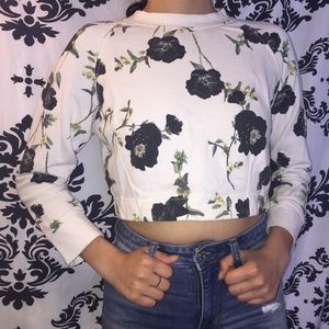 White floral crop top .